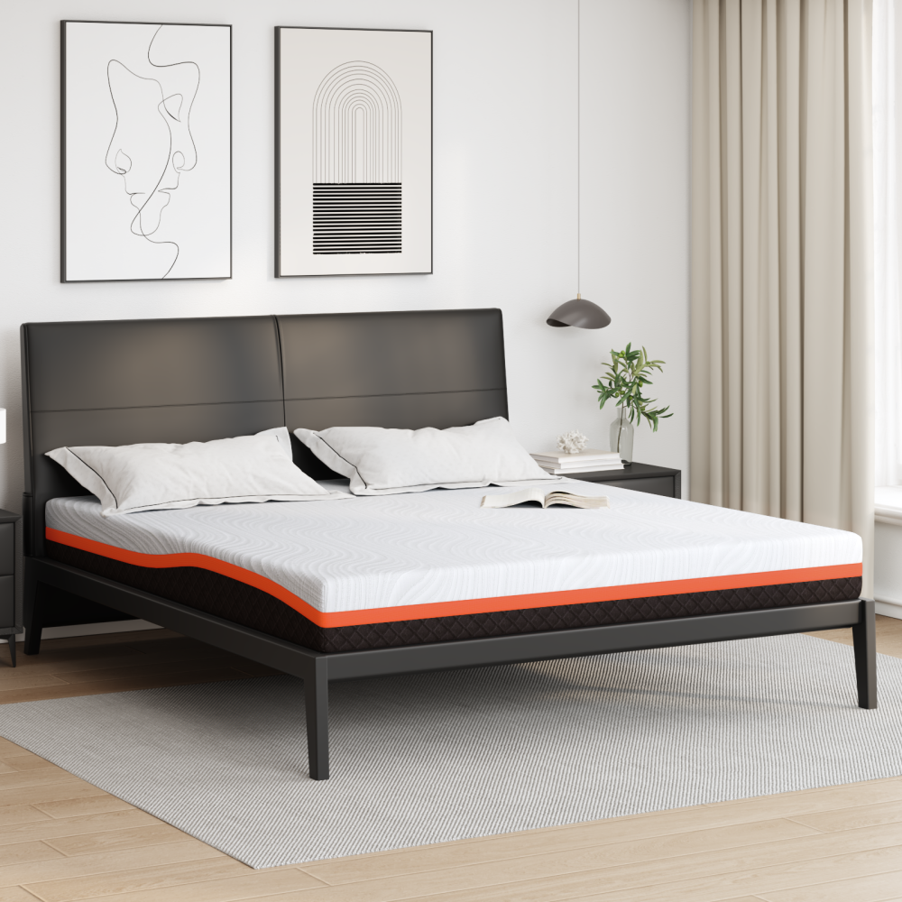 Produktbild för Madrass Vit och svart 180 x 200 cm Jacquardtyg