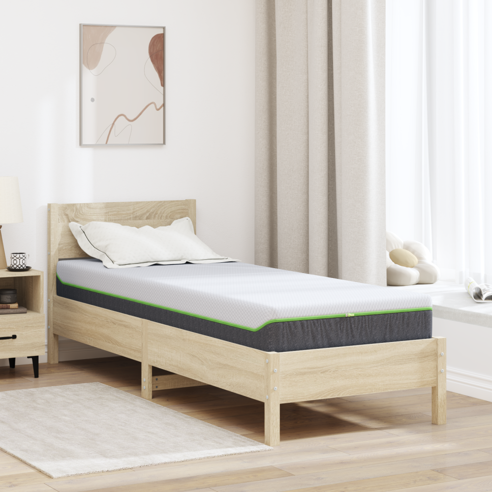 Produktbild för Madrass Vitt och Grått 80 x 200 cm Jacquardtyg