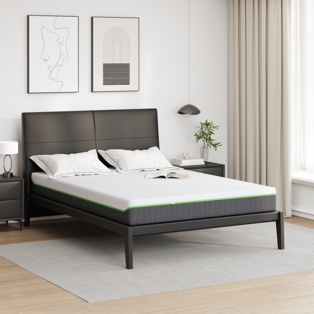 Produktbild för Madrass Vitt och Grått 140 x 190 cm Jacquardtyg