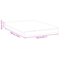Produktbild för Madrass Vitt och Grått 140 x 190 cm Jacquardtyg