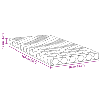 Produktbild för Madrass Vit 80 x 160 cm Jacquardtyg