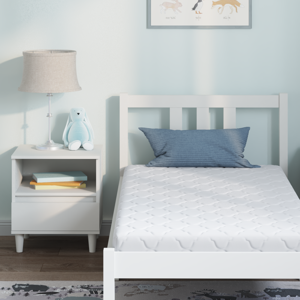 Produktbild för Madrass Vit 80 x 160 cm Jacquardtyg