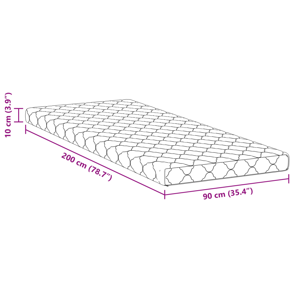Produktbild för Madrass Vit 90 x 200 cm Jacquardtyg
