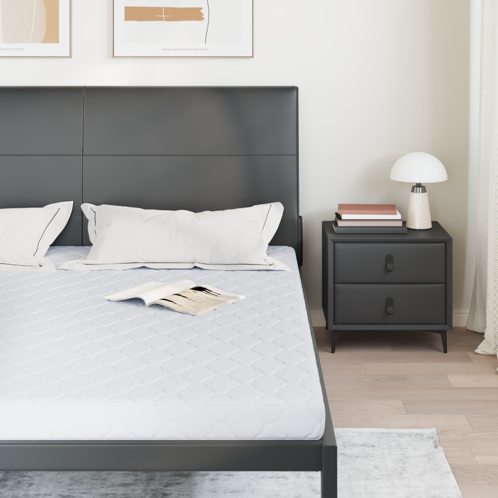 Produktbild för Madrass Vit 200 x 200 cm Jacquardtyg