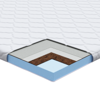 Produktbild för Kokostopper Vit 120 x 200 cm Jacquardtyg