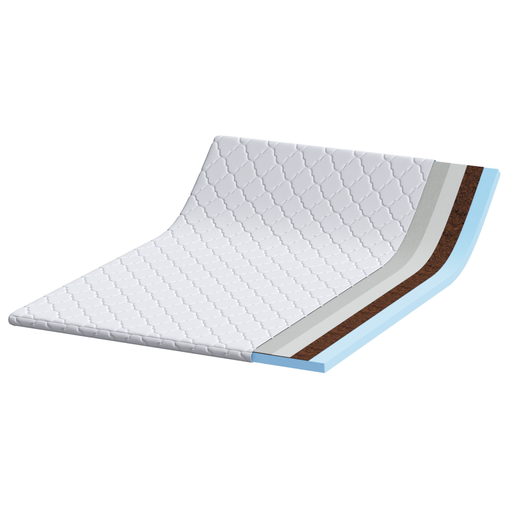 Produktbild för Kokostopper Vit 140 x 200 cm Jacquardtyg
