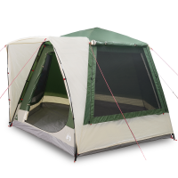 Produktbild för Campingtält Stuga med tak Grön 420 x 420 x 227 cm Polyester