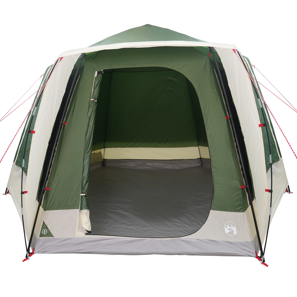 Produktbild för Campingtält Stuga med tak Grön 420 x 420 x 227 cm Polyester