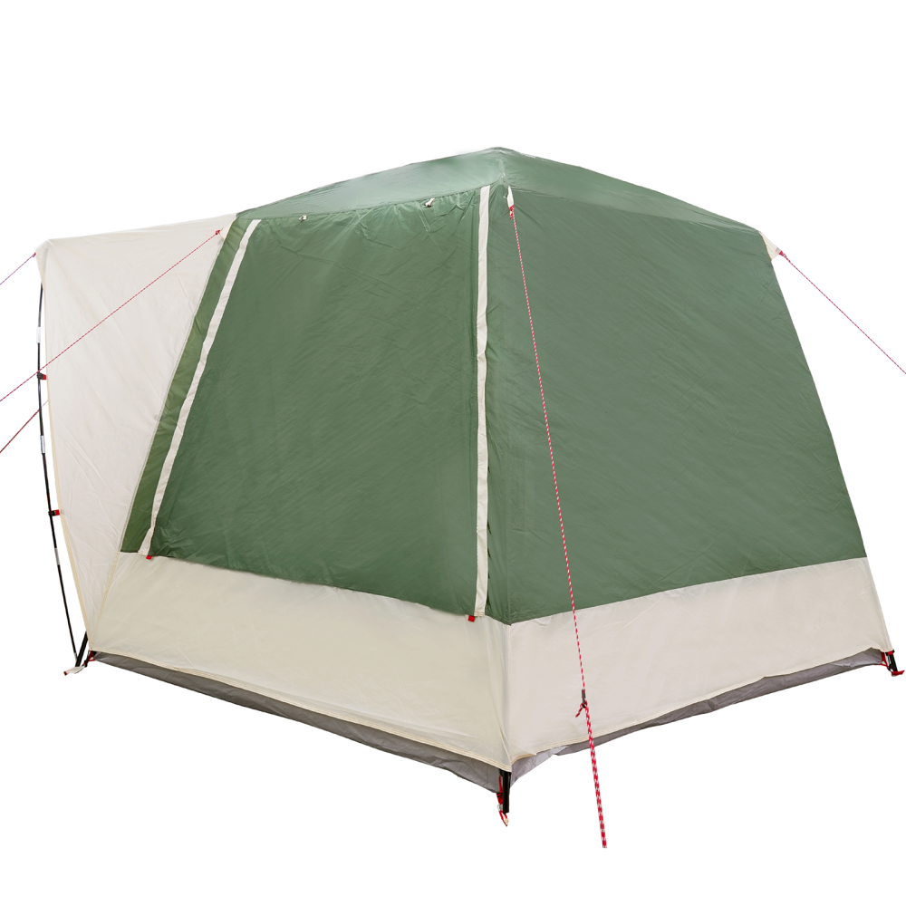 Produktbild för Campingtält Stuga med tak Grön 420 x 420 x 227 cm Polyester