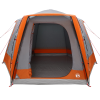 Produktbild för Campingtält Stuga Grå och orange 420 x 420 x 227 cm Polyester