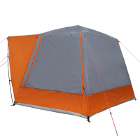 Produktbild för Campingtält Stuga Grå och orange 420 x 420 x 227 cm Polyester