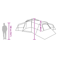 Produktbild för Familjetält med tak med lagring Grön 833 x 585 x 216 cm taffeta