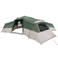 Produktbild för Familjetält med tak med lagring Grön 833 x 585 x 216 cm taffeta