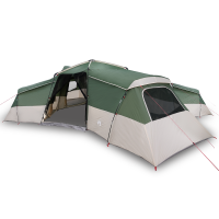 Produktbild för Familjetält med tak med lagring Grön 833 x 585 x 216 cm taffeta
