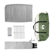 Produktbild för Familjetält med tak med lagring Grön 833 x 585 x 216 cm taffeta