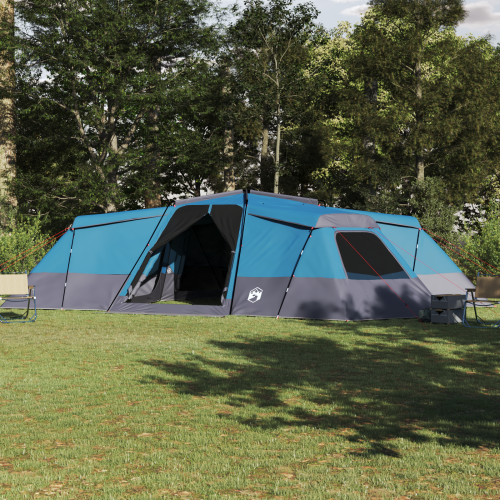vidaXL Familjetält med tak med lagring Blå 833 x 585 x 216 cm taffeta