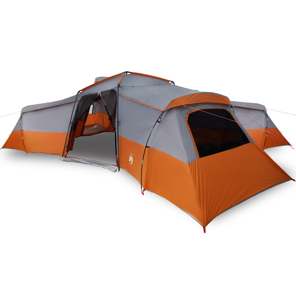 Produktbild för Familjetält med tak Grå och orange 833 x 585 x 216 cm taffeta