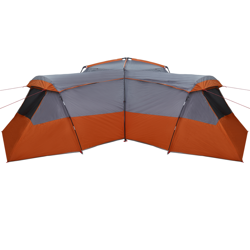 Produktbild för Familjetält med tak Grå och orange 833 x 585 x 216 cm taffeta