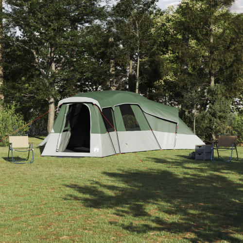 vidaXL Familjetält med tak med lagring Grön 762 x 655 x 218 cm taffeta