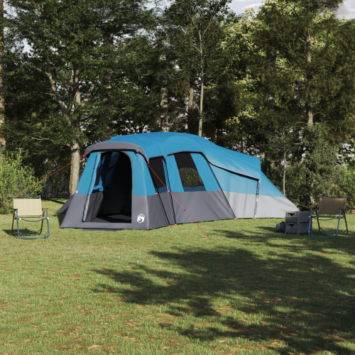 vidaXL Familjetält med tak med lagring Blå 762 x 655 x 218 cm taffeta