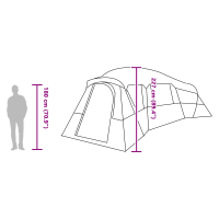 Produktbild för Familjetält med tak med lagring Blå 762 x 655 x 218 cm taffeta