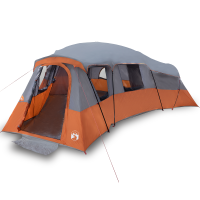 Produktbild för Familjetält med tak Grå och orange 762 x 655 x 218 cm taffeta