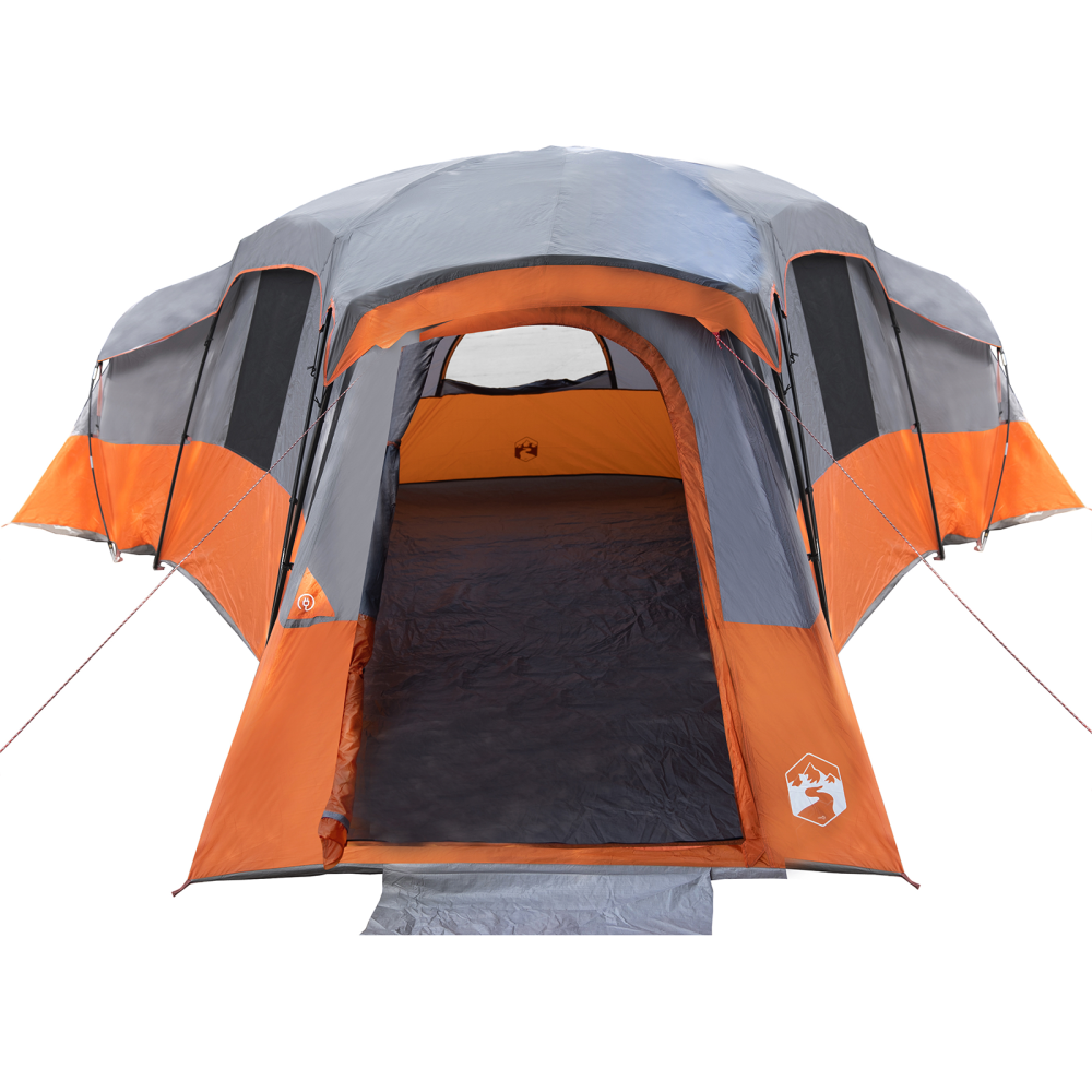 Produktbild för Familjetält med tak Grå och orange 762 x 655 x 218 cm taffeta