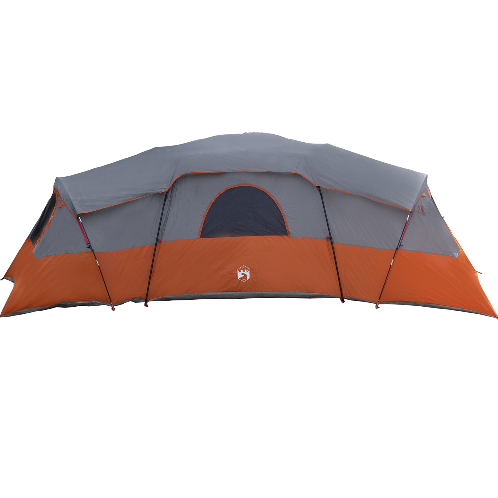 Produktbild för Familjetält med tak Grå och orange 762 x 655 x 218 cm taffeta