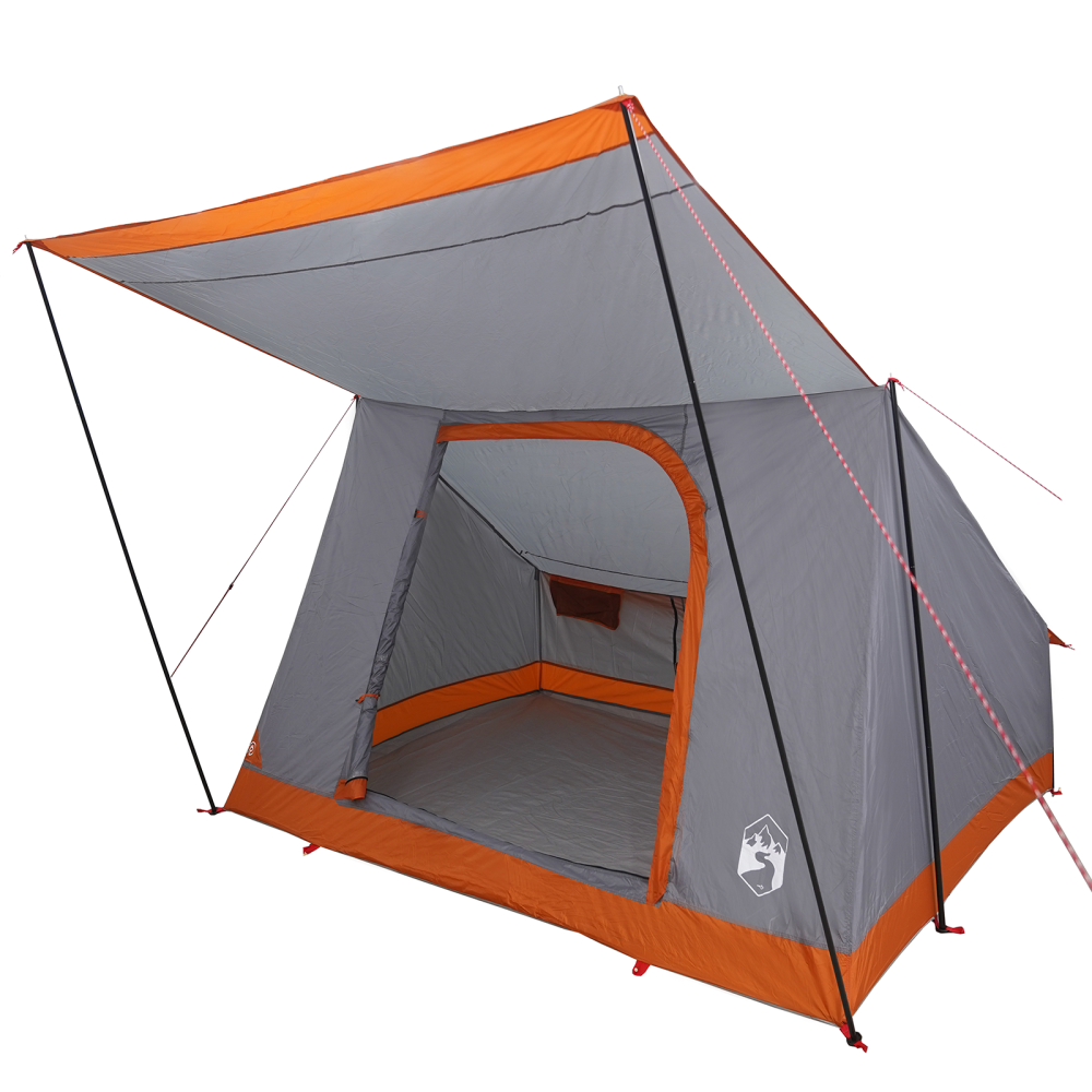 Produktbild för Campingtält med tak Grå och orange 282 x 225 x 154 cm taffeta