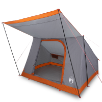 Produktbild för Campingtält med tak Grå och orange 282 x 225 x 154 cm taffeta