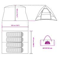 Produktbild för Campingtält med tak med lagring Blå 320 x 275 x 190 cm taffeta