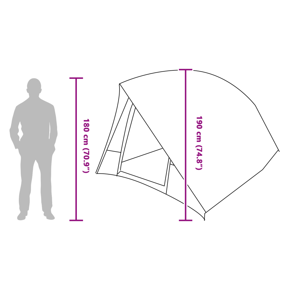 Produktbild för Campingtält med tak med lagring Blå 320 x 275 x 190 cm taffeta