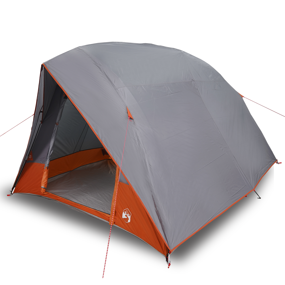Produktbild för Campingtält med tak Grå och orange 320 x 275 x 190 cm taffeta