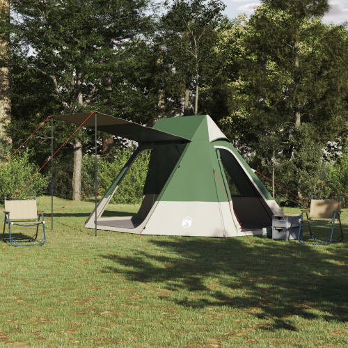 vidaXL Campingtält med tak med lagring Grön 482 x 360 x 227 cm taffeta