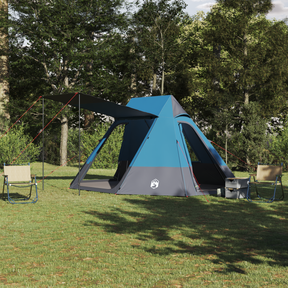 Produktbild för Campingtält med tak med lagring Blå 482 x 360 x 227 cm taffeta