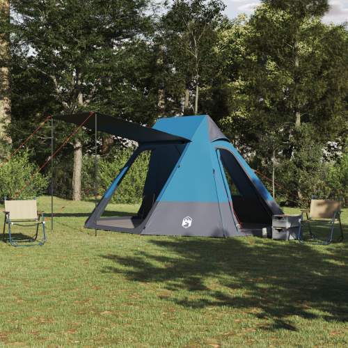 vidaXL Campingtält med tak med lagring Blå 482 x 360 x 227 cm taffeta