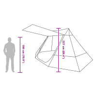 Produktbild för Campingtält med tak Grå och orange 482 x 360 x 227 cm taffeta