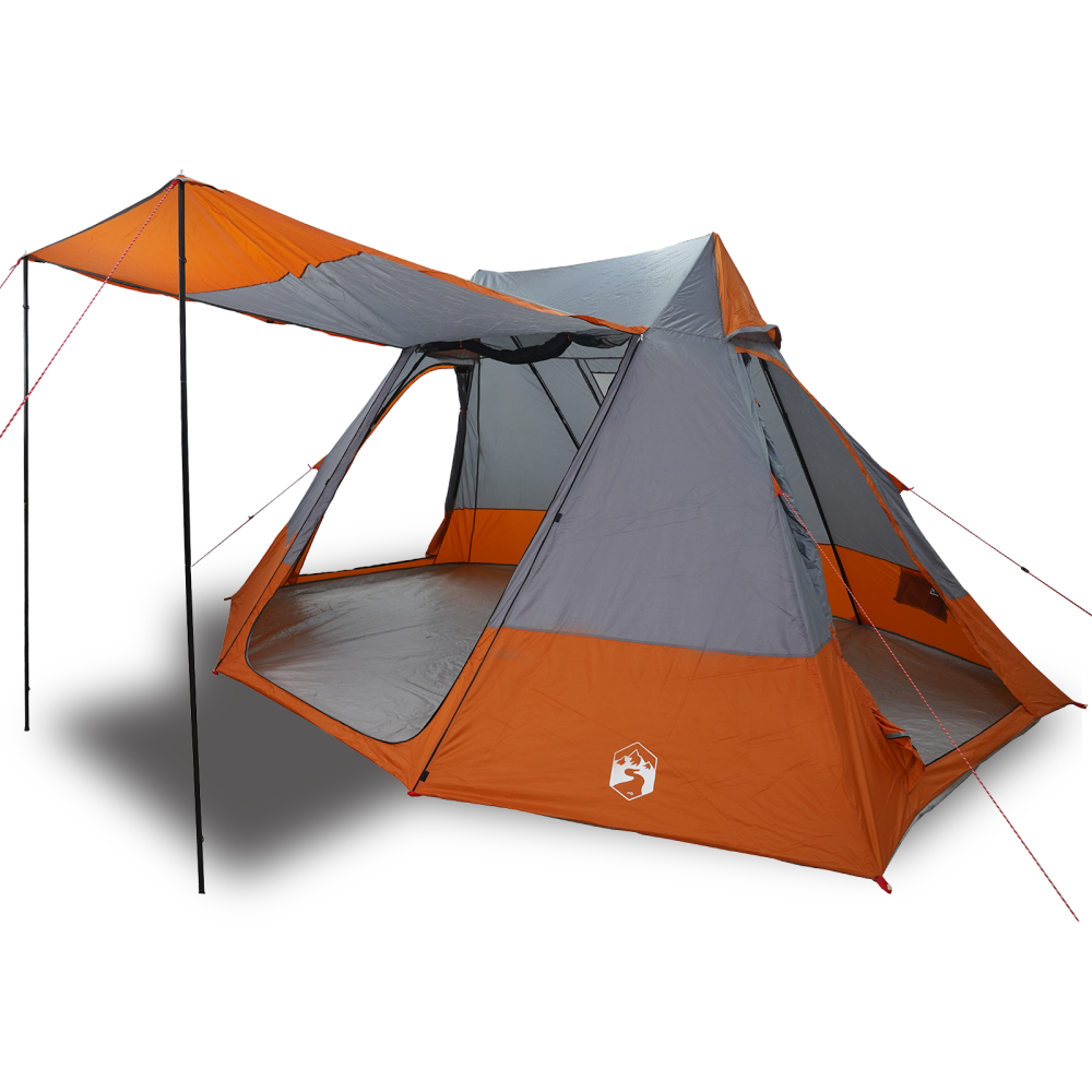 Produktbild för Campingtält med tak Grå och orange 482 x 360 x 227 cm taffeta