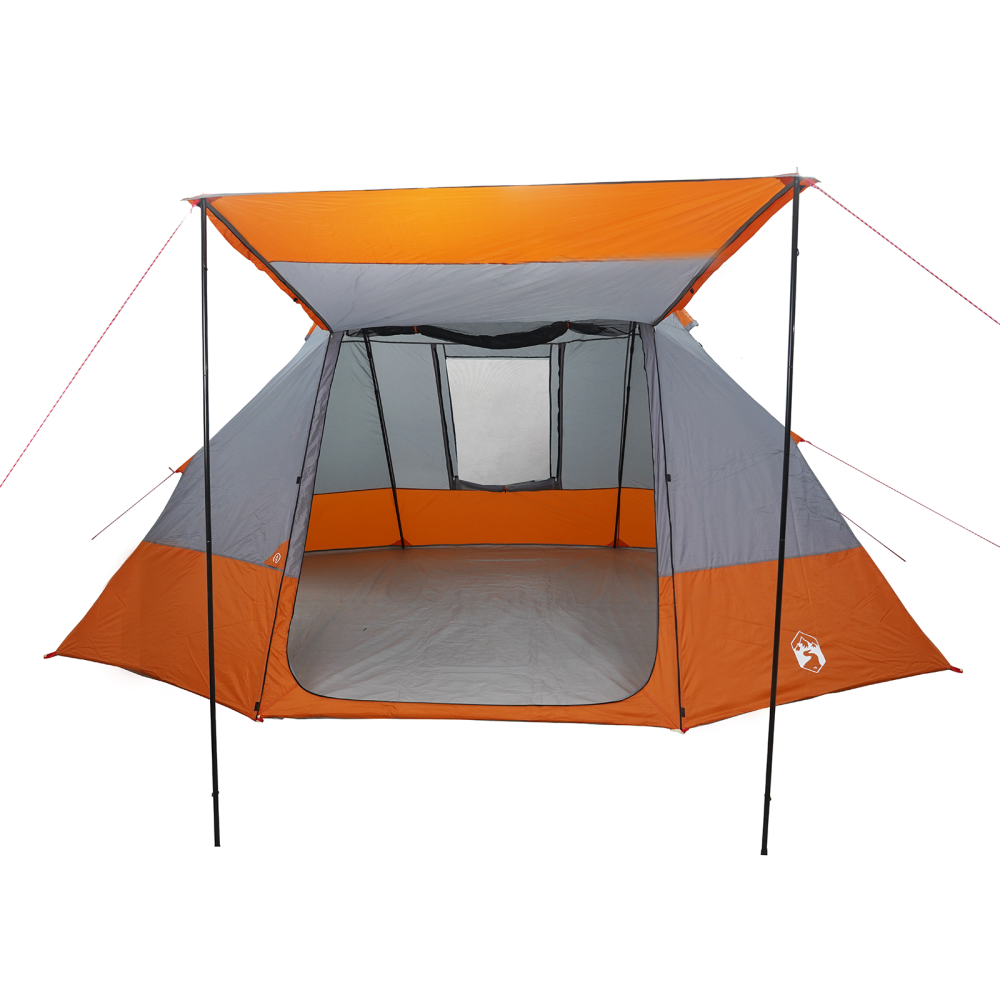Produktbild för Campingtält med tak Grå och orange 482 x 360 x 227 cm taffeta
