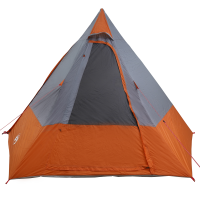 Produktbild för Campingtält med tak Grå och orange 482 x 360 x 227 cm taffeta