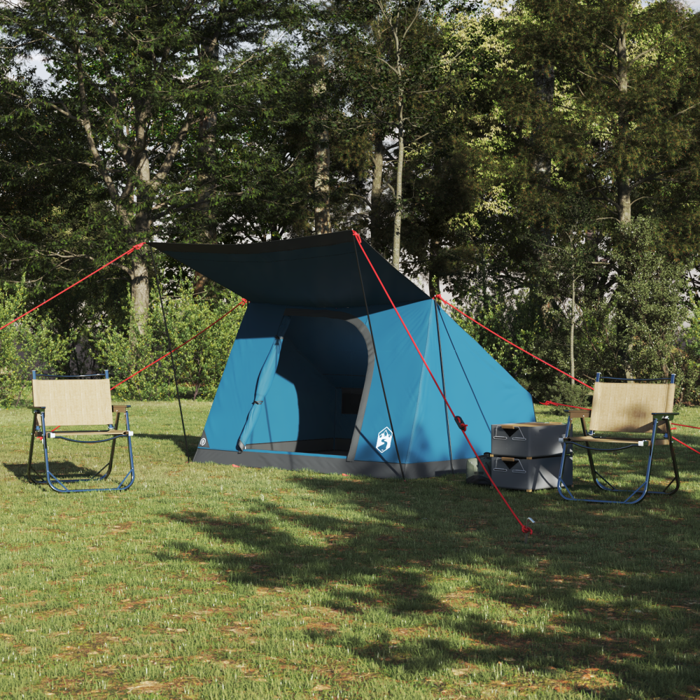 Produktbild för Campingtält med tak med lagring Blå 223 x 163 x 130 cm taffeta