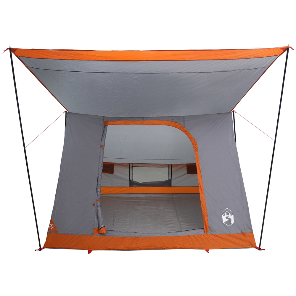 Produktbild för Campingtält med tak Grå och orange 223 x 163 x 130 cm taffeta