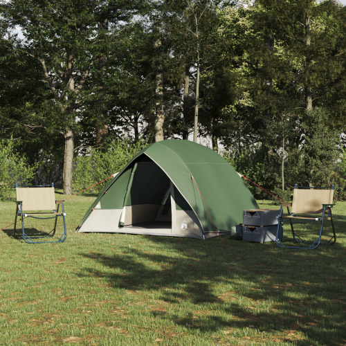 vidaXL Campingtält med tak med lagring Grön 275 x 230 x 140 cm taffeta