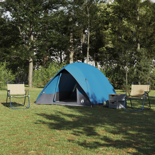 vidaXL Campingtält med tak med lagring Blå 275 x 230 x 140 cm taffeta - Tält