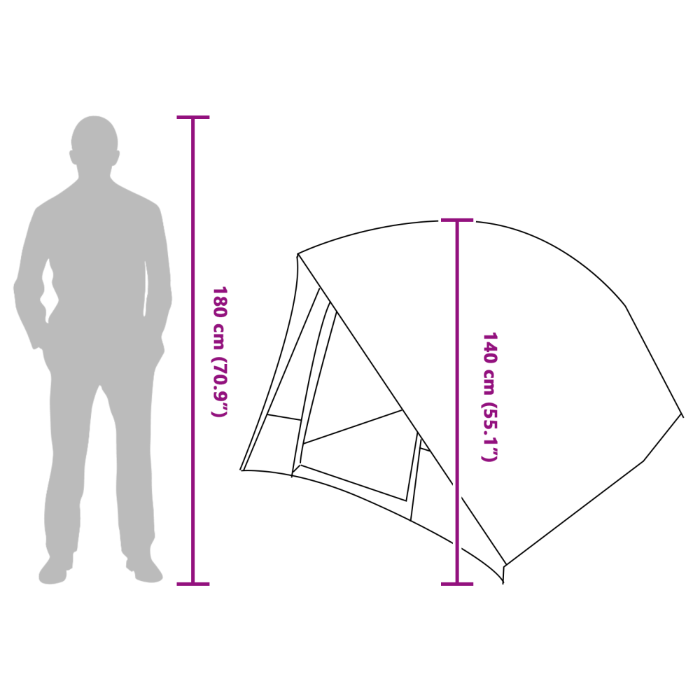 Produktbild för Campingtält med tak med lagring Blå 275 x 230 x 140 cm taffeta