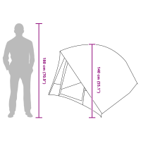 Produktbild för Campingtält med tak Grå och orange 275 x 230 x 140 cm taffeta