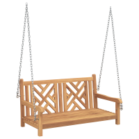 Produktbild för Trädgårdsgungbänk 114 x 60 x 64 cm Massivt teakträ