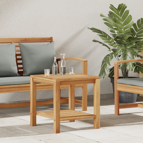 vidaXL Kaffeebord med lagring Brun 45 x 45 x 45 cm Massivt teakträ