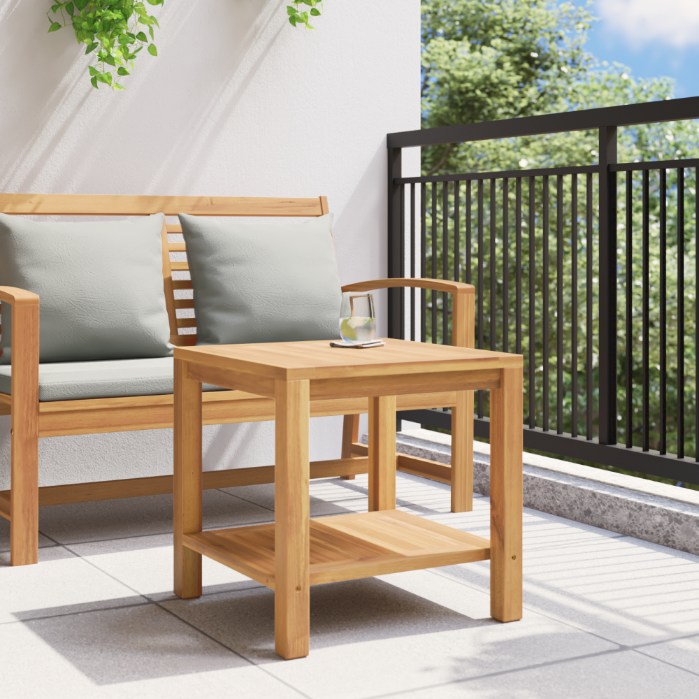 Produktbild för Kaffeebord med lagring Brun 45 x 45 x 45 cm Massivt teakträ