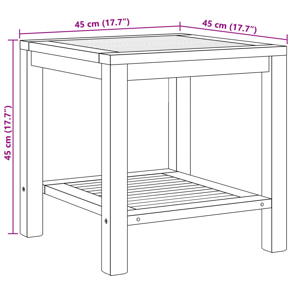 Produktbild för Kaffeebord med lagring Brun 45 x 45 x 45 cm Massivt teakträ